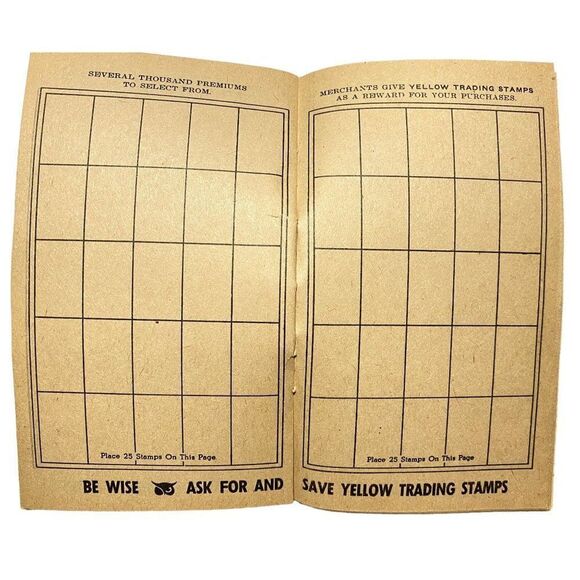 Vtg S&H Green Stamps Quick Saver Books 2 Full 10's & 50's Saver Folders Yellow - Picture 9 of 10